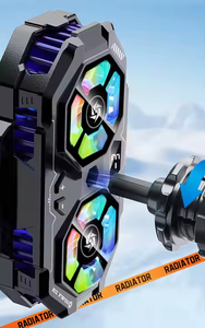 SL22 Semiconductor Affichage de la température du radiateur mobile Double ventilateur de refroidissement pour un refroidissement rapide pour les jeux compétitifs et la diffusion sur le Web - Product Image 5