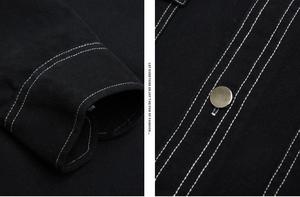 Giacca da <span class=keywords><strong>uomo</strong></span> di fascia alta primavera autunno retrò giacca da <span class=keywords><strong>uomo</strong></span> in puro cotone tinta unita traspirante in <span class=keywords><strong>lino</strong></span> alla moda camicia Design - Product Image 3