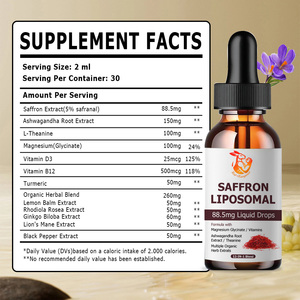 Gotas Líquidas Liposomales de Azafrán de Marca Privada, Suplemento de Azafrán con Mezcla de Hierbas y Extracto de Balsamo de Limón - Product Image 6