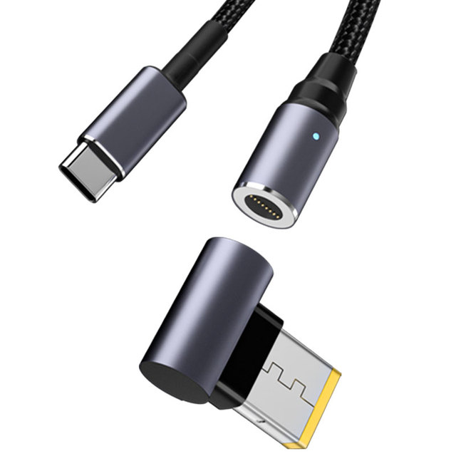 Aluminum Alloy Shell DC Magnetic PD 100W Usb C to Type C Data Cable High Power Faster Charging Wire With LED for Laptop Phone