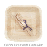 Ventes de Décembre - Services de Table - Assiettes en Feuilles de Palmier - Restaurant - Vaisselle en Bambou - Vaisselle Jetable - Assiettes et Plats - Assiettes de Fête - Assiettes de Mariage