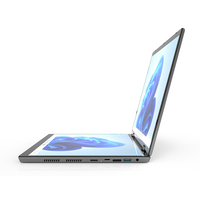 Envío Gratuito, Computadora Portátil 2 en 1 con Pantalla Táctil de 14+14 Pulgadas, Intel N100 de 12.ª Generación, Windows 11, Pantalla Táctil Doble, Laptop Empresarial