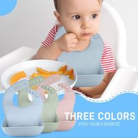 Bavoirs en silicone réglables JiaZhiLe, nouveaux bavoirs d'alimentation sans BPA pour bébés et tout-petits de 10 à 72 mois, lavables, imperméables, avec bouton