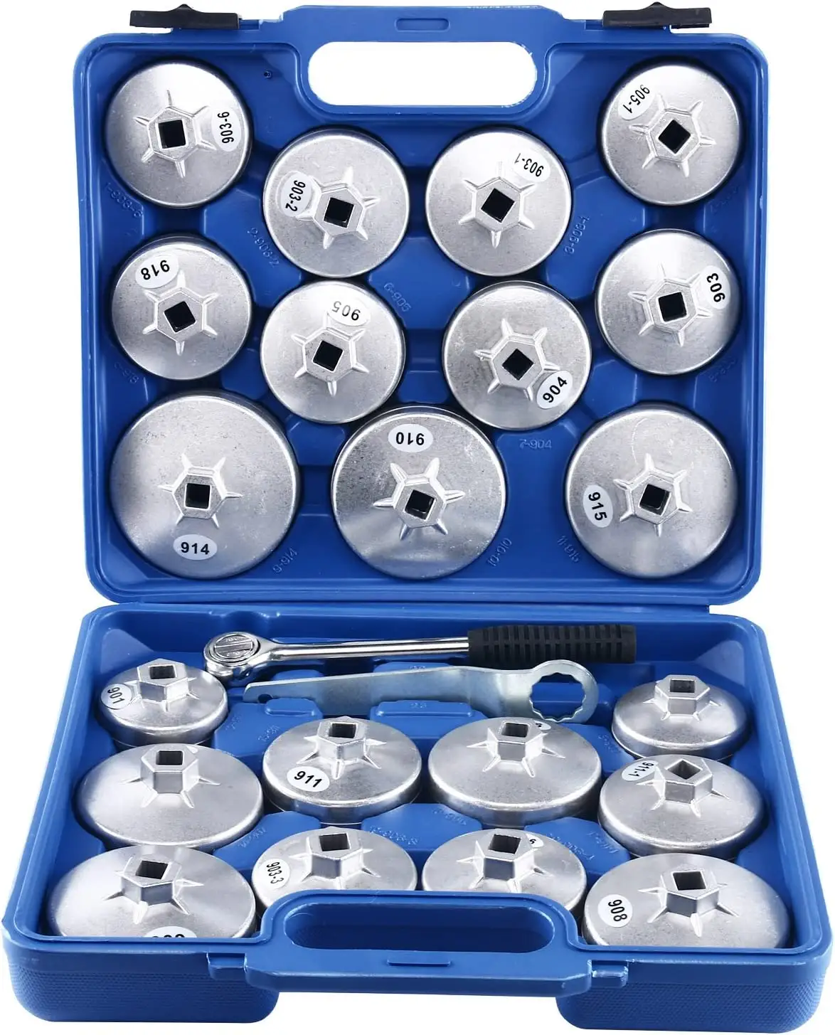 23pcs Cup Type Oil Filter Wrench Set Removal Tool Oil Filter Hat Wrench Set Vehicle Tools Oil Filter Wrench