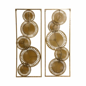 Pannelli murali in metallo traforato, oro e nero, decorazioni artistiche per soggiorno, camera da letto, bagno, elementi decorativi da appendere. - Product Image 6
