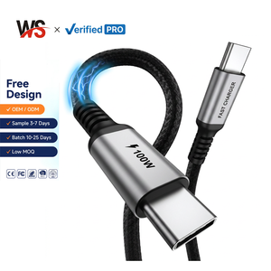 Cable de Carga Rápida USB C de 100W 5A PD, Cable Trenzado de Nailon Tipo C Súper Rápido para iPhone, Android, <span class=keywords><strong>Laptop</strong></span>, Juegos, iPad, Cámara - Product Image 1