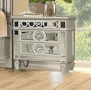 Juego de Muebles para Dormitorio - Cómoda Acolchada con Espejo y Mesita de Noche - Product Image 4