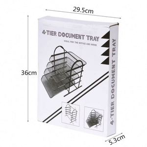 Wholesale Hot Sale 2/3/4/5 Tier Sliding Metal <b>File</b> <b>Tray</b> Black Office Home Bedroom Paper Letter Storage - Product Image 4