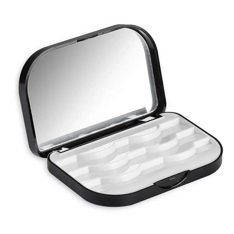 Custodie per ciglia semplici scatola quadrata nera scatola cosmetica trasparente custodia in plastica dura scatole di imballaggio con coperchio