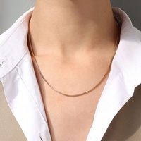 Accessoires de bijouterie Serpent torsadé Gourmette Croix Boîte Figaro Chaîne à Maillons Haricot Acier inoxydable plaqué or 18 carats PVD Collier chaîne pour femme
