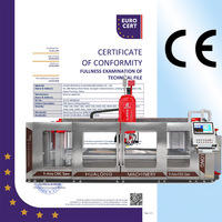 Máquina de corte por chorro de agua CNC de 5 ejes para piedra, granito, mármol, cuarzo, encimeras, con sistema combinado de corte por chorro de agua y sierra, sistema ESA de Italia, 128 patentes, HKNC-450J