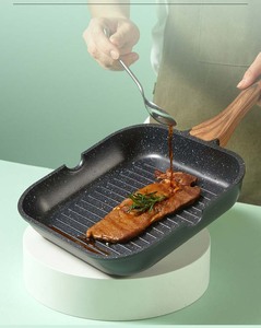 不粘烤盘 煎锅 烤盘 倒油口 方形大烹饪面 长方形煎锅 室内室外烧烤用金属烤盘 - Product Image 5