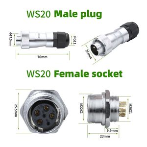 Conector HS20 WS20 TK/ZM de 2/3/4/5/6/7/9/12 Pines con Contactos Chapados en Oro, Enchufe Macho, Conector Hembra, Montaje en Cable - Product Image 2