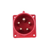 Prise femelle industrielle fixe IP44 5 broches 3 phases 380V 32A prise d'entrée d'appareil à montage sur panneau