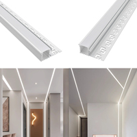 Profilé en T en alliage d'aluminium pour LED encastrée, extrusion 13 mm avec diffuseur, canal lumineux pour cloison sèche à un seul côté, surface anodisée