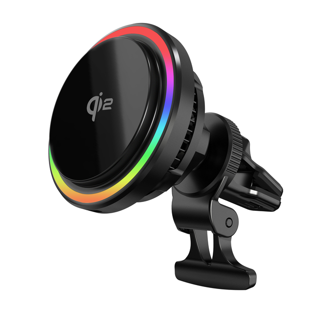 Qi2 CE FCC RoHs Cooling Peltier RGB Light 15W Refrigeration Chilling Plate Wireless Car Charger 15W Fast Charge for IPhone 16