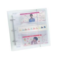 Classeur à 3 anneaux en plastique PP Classeur à slogans avec slogan Kpop Manches de 30/ 50/70 feuilles
