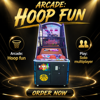 Machine de tir au basket-ball d'arcade à monnayeur pour parc d'attractions intérieur, machine de jeu de basket-ball de rue en métal et acrylique, version anglaise