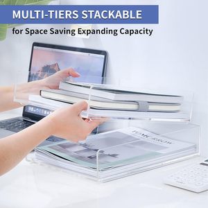 Tùy Chỉnh Bàn Tổ Chức Và Tập Tin Hiển Thị Rõ Ràng <span class=keywords><strong>Acrylic</strong></span> Tạp Chí Giá Chia Loại Cuốn Sách Kệ - Product Image 2