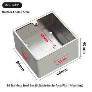 Boîtier de montage apparent <span class=keywords><strong>en</strong></span> acier inoxydable Dongte Modèle 286 de type 86 pour interrupteur mural et panneau de <span class=keywords><strong>prise</strong></span> universel apparent - Product Image 2