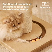 Structure d'activités pour chat écologique et sans couture, avec colonnes verticales en sisal à 100 % et base stable.