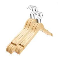 Заводская цена OEM индивидуальная деревянная вешалка для взрослой одежды Лидер продаж Нескользящие вешалки для костюмов с медными розовыми золотыми крючками