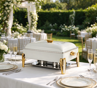 Nouveau Réchaud de Buffet de Luxe pour Traiteur, blanc, 9L, en Acier Inoxydable, Chauffage à Combustible, Hydraulique, pour Mariages