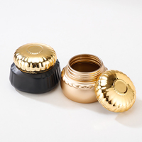 Bocaux en verre de 150ml au safran de Dubaï Couvercles dorés Conteneurs d'emballage alimentaire vides en bambou pour biscuits, gelée, bonbon, boîte scellée en verre noir