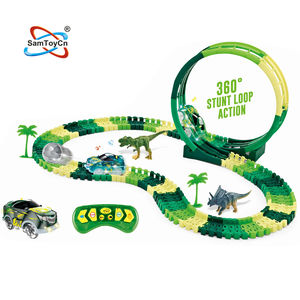 134 pièces électrique 2.4G 6CH dinosaure 360 rotation assemblage boucle Flexible voie ferrée <span class=keywords><strong>RC</strong></span> Rail voiture fente jouets - Product Image 1
