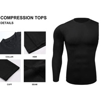 T-shirt de basket-ball respirant à manches longues pour homme Quick Dery Tight Base Layer Sportswear Top avec un bras