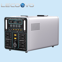 Station d'alimentation portable grande capacité LECOOVO E2000S2000W avec panneau solaire, onduleur à onde sinusoïdale pure, contrôleur MPPT et ports allume-cigare