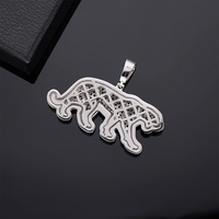 Hiphop nouveauté solide 925 argent glacé diamants panthère noire personnalisé Moissanite pendentif pour hommes