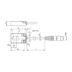 Sensor de Supresión de Fondo BOS R01E-UI-KH22-00,2-S49, Conector de Haz <span class=keywords><strong>Divergente</strong></span> para Cintas Transportadoras y Líneas de Producción Automatizadas - Product Image 3