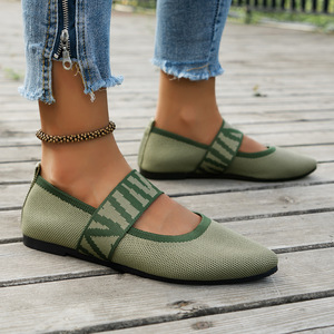Zapatillas de deporte de verano para mujer de fábrica, zapatos planos tobilleros sin cordones de punto duradero, zapatos informales de talla grande para mujer <span class=keywords><strong>con</strong></span> características antideslizantes - Product Image 2