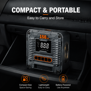 Portable Tire Inflator 150PSI Digital <b>Car</b> Air Compressor Pump With LED Light For Vehicle Emergency Tire <b>Inflation</b> - Product Image 6