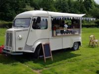 Camionnette alimentaire électrique rétro, directement de l'usine, avec comptoir de machine à café expresso professionnelle pour terrasse d'observatoire