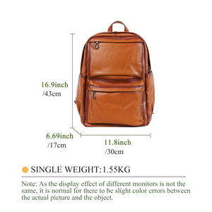 Sac à dos de voyage personnalisé en cuir de vache pleine fleur 100% étanche avec USB et fermeture à glissière fabriqué par Best Backpack Maker - Product Image 4