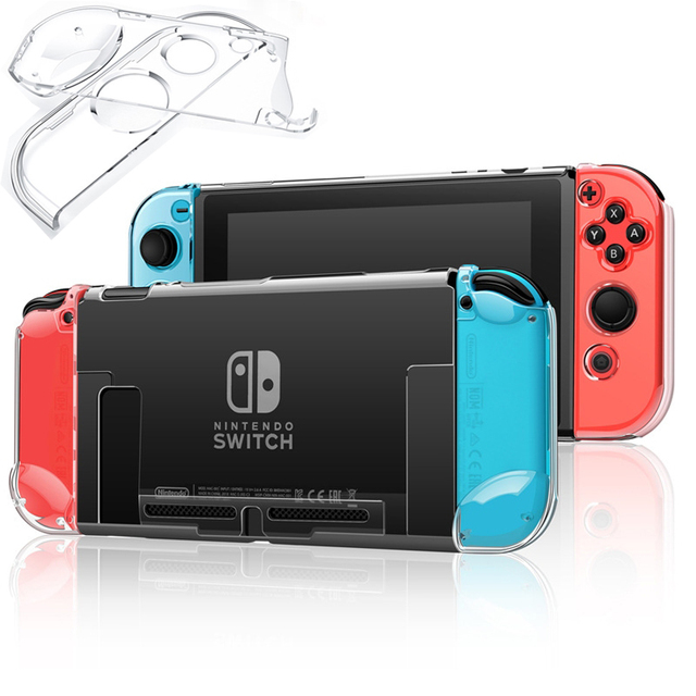 Transparent Protective Hard Clear Back Cover Shell TPU Crystal Case for Nintendo Switch