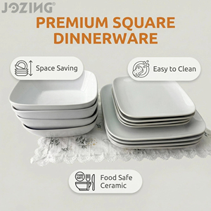 <span class=keywords><strong>Servizio</strong></span> di <span class=keywords><strong>Piatti</strong></span> <span class=keywords><strong>Quadrati</strong></span> in Ceramica Moderna per 4 Persone, Set di <span class=keywords><strong>Piatti</strong></span> e Ciotole in <span class=keywords><strong>Porcellana</strong></span>, Stoviglie in Gres per Casa e Ristorante, Pronta Consegna - Product Image 3