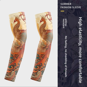 Manicotti Unisex in Seta Ghiacciata per Ciclismo, Guida, Moto e Attività all'Aperto - Protezione Solare Anti-UV con Design Floreale in Stile Cinese - Product Image 3