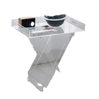 Table basse pliable en acrylique transparent sur mesure avec plateau en marbre, mobilier de salon moderne et chic pour villa, au design élégant