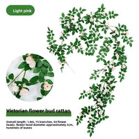 Guirlande de roses artificielles en soie, faite à la main semi-automatiquement, pour décoration de balcon, intérieur et plafond, toutes saisons, Chine