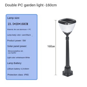 Lampe solaire à LED pour paysage extérieur Lampes solaires de jardin en fonte d'aluminium Lampes de rue solaires étanches - Product Image 3