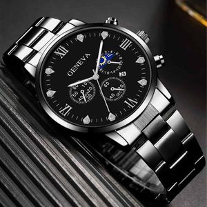 Hot Sale Fashion Men's Stainless Steel Watch Minimalist Casual Wristwatch Rudder Bracelet Quartz Watch Set Men's Jewelry <strong>Gift</strong> - Product Image 3