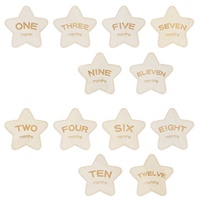 Cartes de jalons de développement pour bébé en bois, double face, motif pentagramme, marqueurs double face pour 12 mois, ensemble souvenir pour le suivi de la croissance du nouveau-né