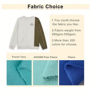 Sudadera de cuello redondo personalizada para hombre, diseño de detalle de costilla de ajuste holgado de felpa francesa de alta calidad con estampado de pantalla personalizado a granel - Product Image 2