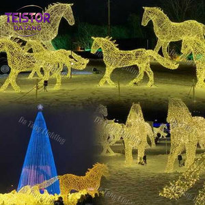 Décoration de Noël en forme de cheval grandeur nature avec éclairage LED pour extérieur, parc, jardin et aménagement paysager de vacances - Product Image 5
