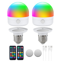 Ampoule rechargeable avec télécommande E14 E26 E27 Dimmable RGB Couleurs Ampoule LED avec batterie