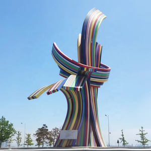 ประติมากรรมโลหะสแตนเลสตกแต่งสวนกลางแจ้งรูปทรงสี่เหลี่ยมแบบนามธรรม SENZHAO - Product Image 1