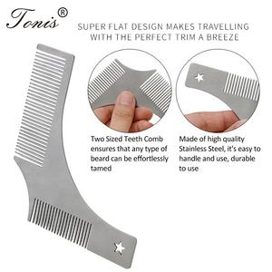 Peine de Metal para <span class=keywords><strong>Barba</strong></span>, Plantilla Moldeadora de <span class=keywords><strong>Barba</strong></span>, Herramienta para Moldear <span class=keywords><strong>Barba</strong></span>, Plantilla de Estilo de Acero Inoxidable para Bigote, Perilla, Patillas - Product Image 4